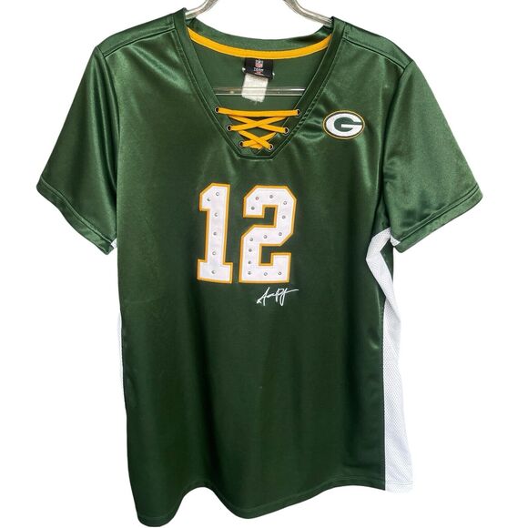 NFL Green Bay Packers Jersey Top Womens Extra Large XL Aaron Rodgers Embroidered - Picture 1 of 9